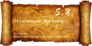 Strohmayer Mariann névjegykártya